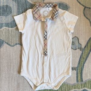 Burberry White One Piece with Plaid Accents
